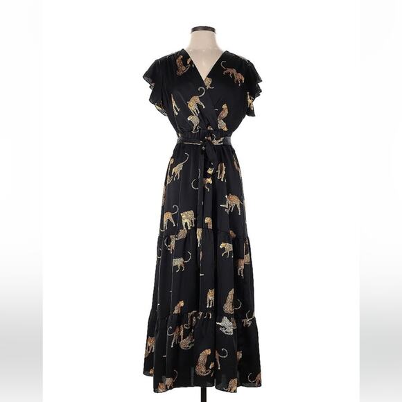 Q2 leopard print belted maxi dress, size small - Picture 1 of 10